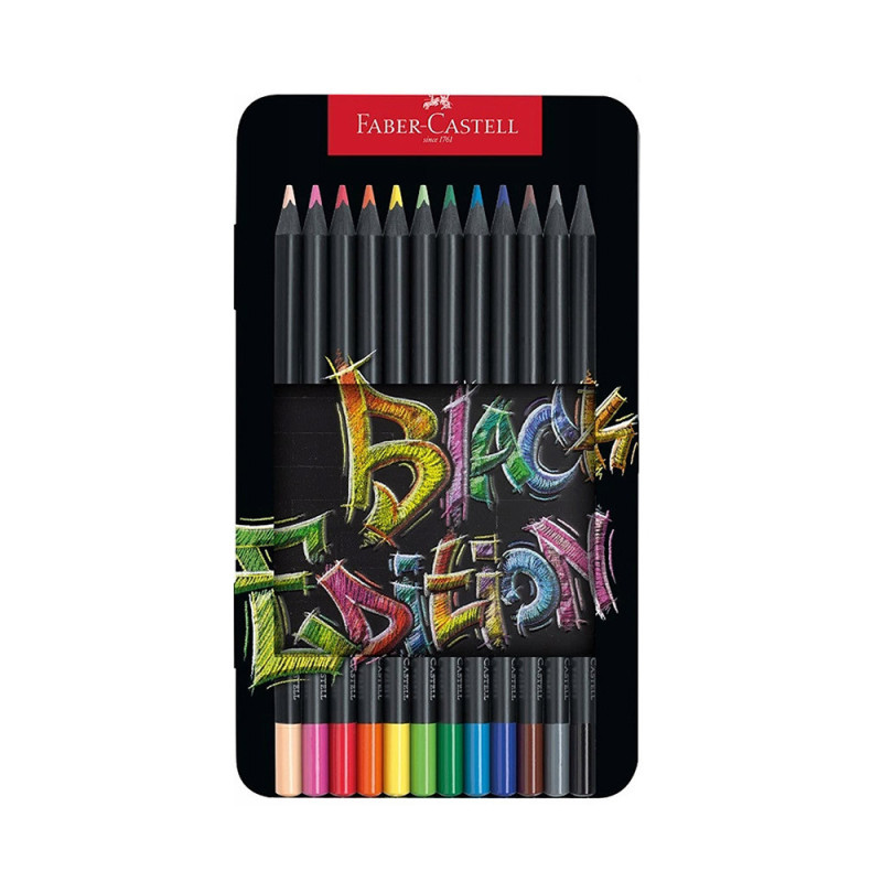 مدادرنگی 12 رنگ فابرکاستل مدل بلک ادیشن مدادرنگی 12 رنگ فابرکاستل مدل بلک ادیشن